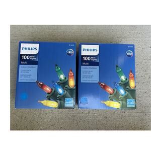 Philips 100 Mini LED Multicolor Indoor/Outdoor String Lights Green Wire 24.7 ft